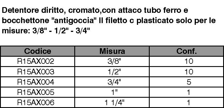 DETENTORE DR x FERRO 3/8  