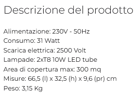 ZANZARIERA ELETTRI LED 24W