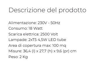 ZANZARIERA ELETTRI LED 15W