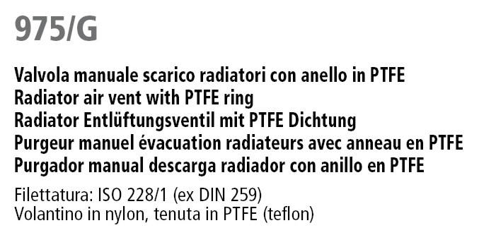 VALVOLINA PER RADIAT. 1/4 