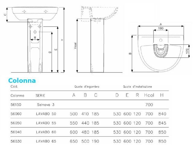 LAVABO 65 SELNOVA PRO BIAN