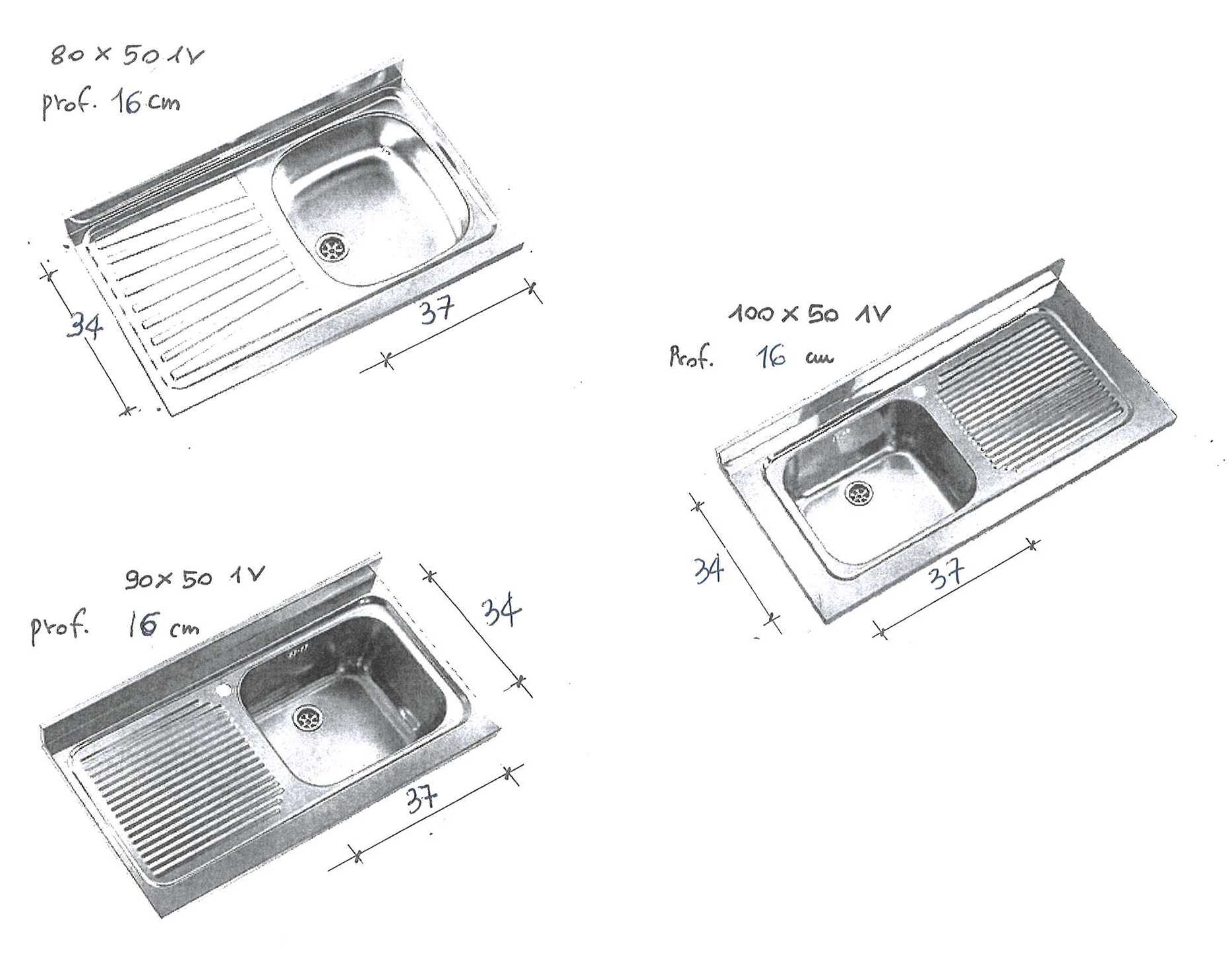 LAVELLO INOX SC/DX   80X50