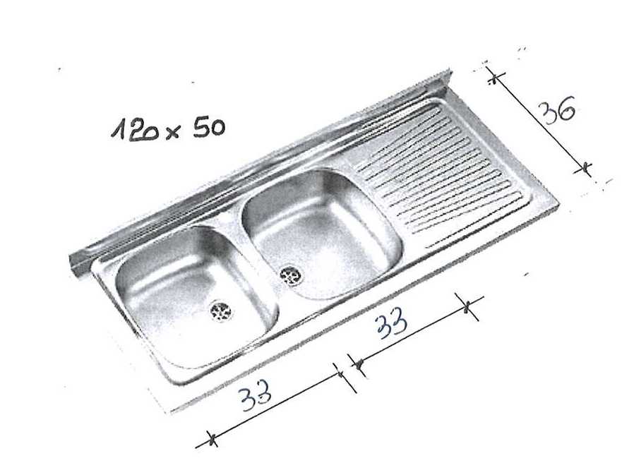 LAVELLO INOX SC/DX  120X50