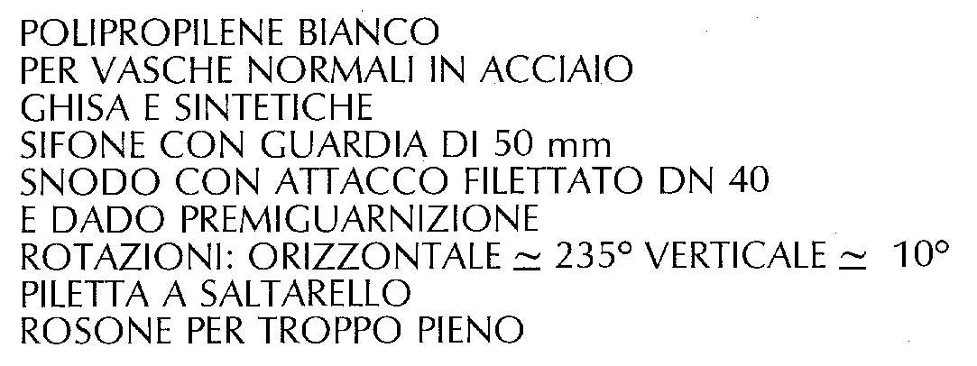 COLONNA VASCA S/AUTOMATICO
