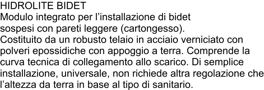 HIDROLITE BIDET SOS.X CART
