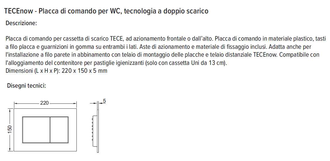 PLACCA TECENOW BIANCA     