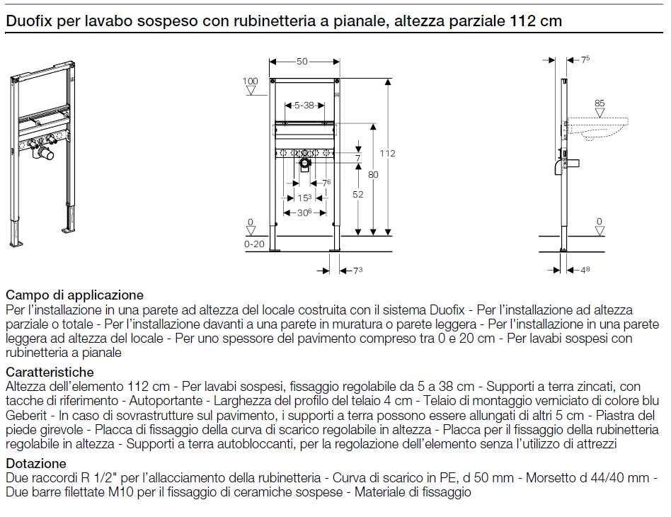 DUOFIX X LAVABO SOSPESO   