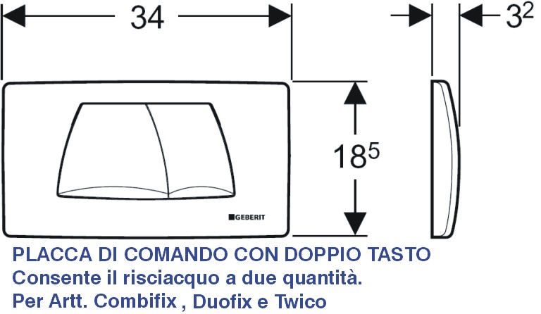 PLACCA TWINLINE30 BIANCA  