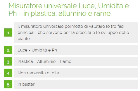 MISURATORE LUCE/UMIDITA/PH