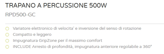 TRAPAN PERC 500W RPD500-GC
