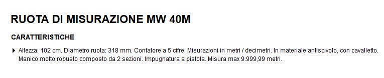 RUOTA DI MISURAZIONE MW40 