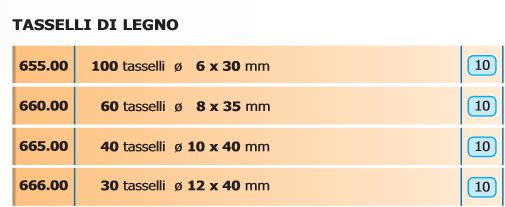 TASSELLI LEGNO diametro 6X30 100P 