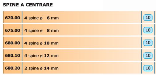 SPINE A CENTRARE diametro 6 4PZ   