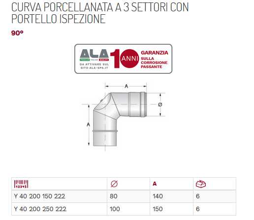 CURVA 90? C/ISP diametro 80 PELLET