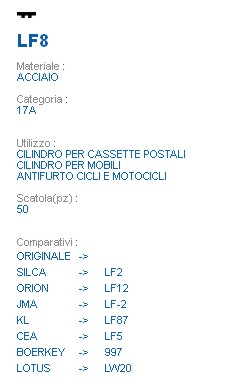 CHIAVE LF8 | LF2          