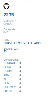 CHIAVE 22T6               