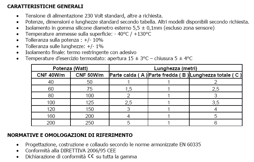 CAVO SCALDANTE  80W  MT2+1