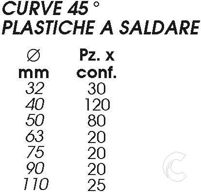 CURVA 45? PLAST SALD. diametro  40