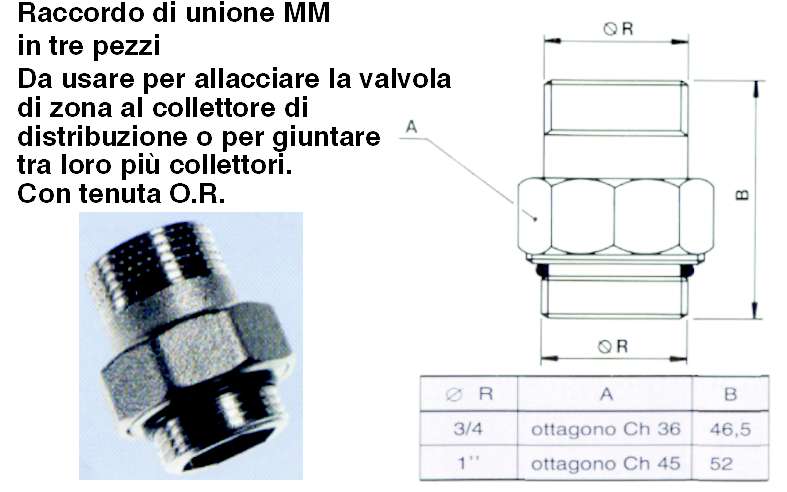 RACCORDO x UNIONE 3/4     