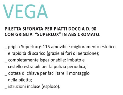 SIFONE DOCCIA VEGA diametro  90   