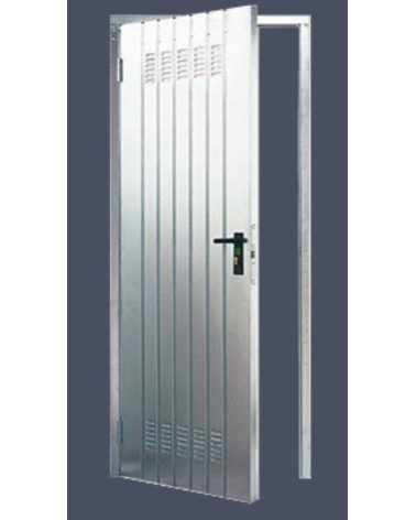 PORTA CANTINA IN LAMIERA 5/10 ZINCATA misura 90x200cmPorta in lamiera zincata per cantina con alette areazione, reversibile, com