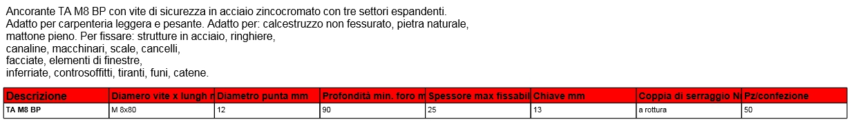 TASSELLO TAM 8 BP         