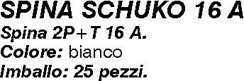 SPINA 2P+T 16A SCHUKO BIAN