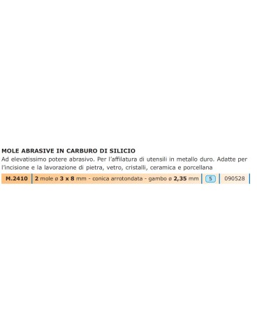 MOLE 2PZ diametro 3X8 CONIC/ARROT 