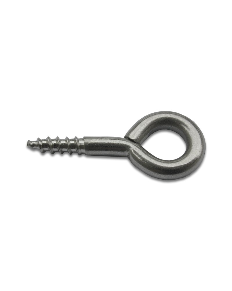 Occhiolo a vite 20X60MM con filettatura a legno tornita in acciaio INOX AISI 304 (A2). ART. 100/I