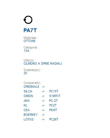 CHIAVE PA7T | PC15T       