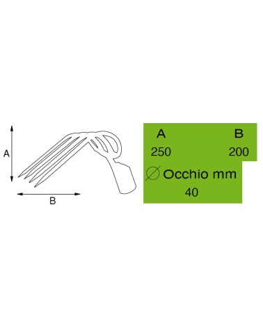 FORCA 4 DENTI ORO CURVE   