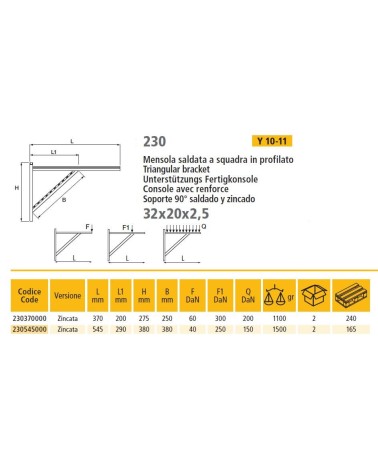 MENSOLA SQUADRA 37cm 32X20