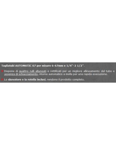 TAGLIATUBI PER PE diametro 6-67   