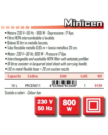 ASPIRACEN MINICEN 10L 800W