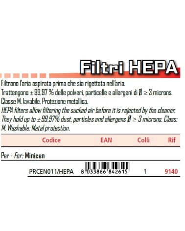 FILTRO HEPA RIC MINICEN   