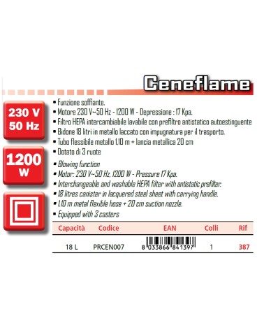 ASPIRAC CENEFLAM 18L 1200W
