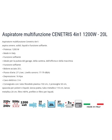 ASPIRACEN 4 IN 1 20L 1200W