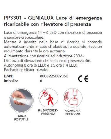 LUCE EMERG GENIALUX 14+6LE