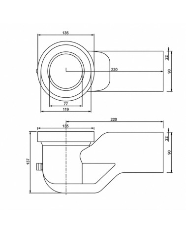 CURVA SCAR WC 90/110 D.90 