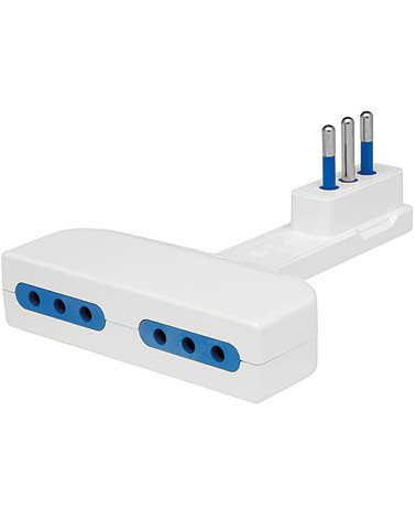 ADATTATORE SALVASPAZIO MAURER 2P+T 16A PRESE 2 X 2P+T16A BIANCO