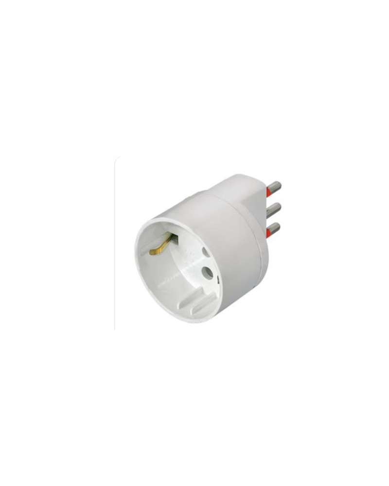 ADATTATORE SCHUKO 10A 2P+T BIANCO