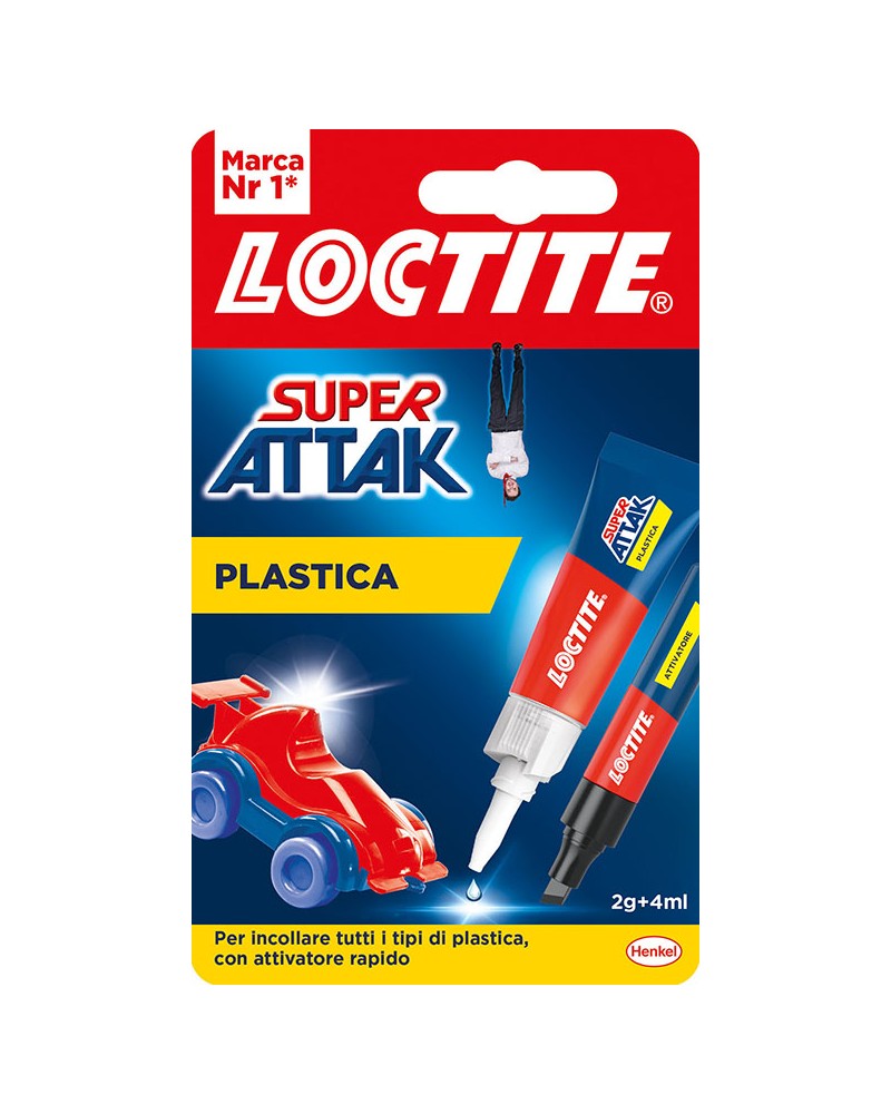 ADESIVO IN BLISTER ATTAK PLASTIX GR.2 + ML.4