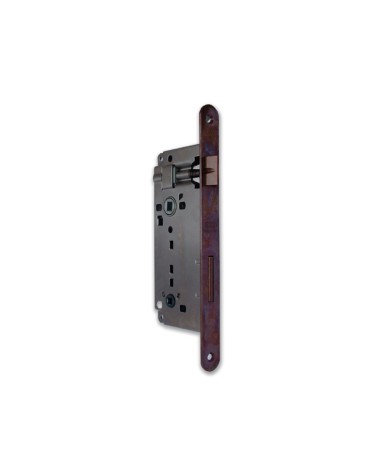 AGB 595 Serratura patent B00595.50 grande con doppio quadro per bagno, frontale mm.22, entrata mm.50, con bordo tondo, in acciai