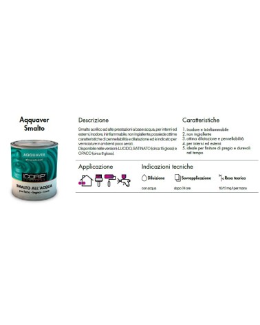 AQQUAVER SMALTO ALL'ACQUA NERO LUCIDO ML500 ICORIP