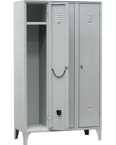 Armadio spogliatoio 2 POSTI  su piedi CM.70X35X180 - struttura portante realizzata in lamiera d'acciaio spessore 6/10 - ripiano 