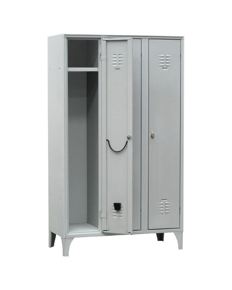 Armadio spogliatoio 2 POSTI  su piedi CM.70X35X180 - struttura portante realizzata in lamiera d'acciaio spessore 6/10 - ripiano 