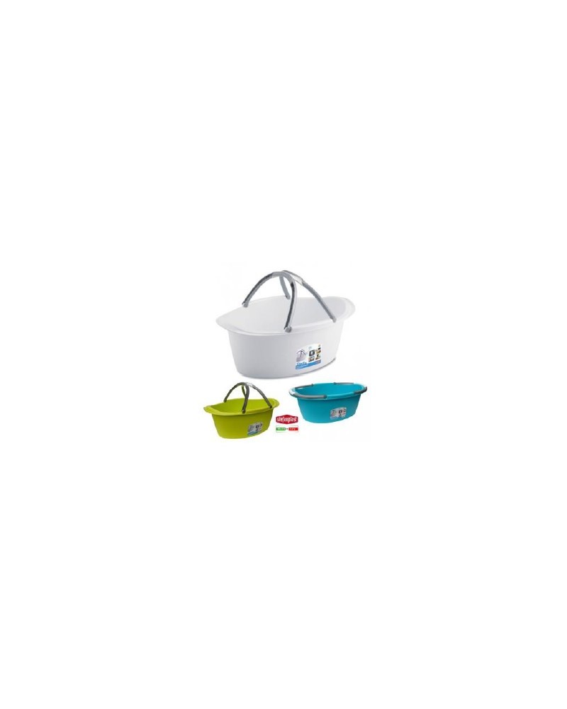 BAGNO OVALE STELLA IN PLASTICA CON MANICI  25LT CM60X40X25H COLORI ASSORTITI. ART. PRO150