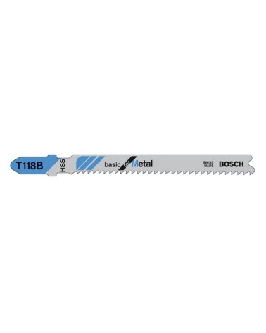 Bosch lame per seghetto alternativo. 5PZ Lunghezza complessiva mm. 92. Altezza di taglio min/max mm. 2,5/ 6. Per lamiere di medi