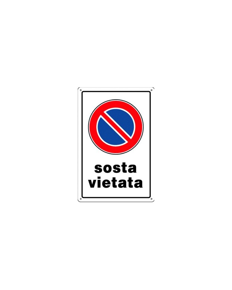 Cartello SOSTA VIETATA in plastica CM20X30