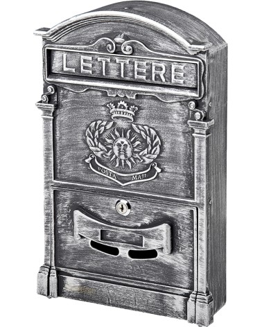 Cassetta postale MAURER mod. ROYAL - in alluminio verniciato - GRIGIO ANTRACITE adatta per esterni - LxHxP 260x410x90 mm
